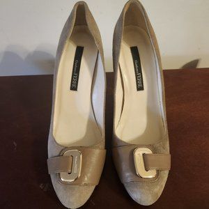 GIANFRANCO FERRE women's Shoes made in ITALY Gray Suede size 8US Heels Vintage